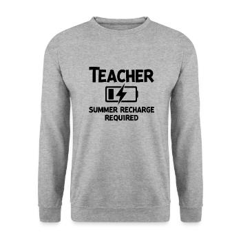 Teacher Summer Recharge Required - Unisex Sweatshirt - salt & pepper - Front - Alina (178cm) & Michal (187cm)