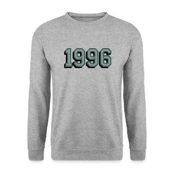 1996 Birthday Year Aging Age 29 Years Old - Unisex Sweatshirt - salt & pepper - Front - Alina (178cm) & Michal (187cm)