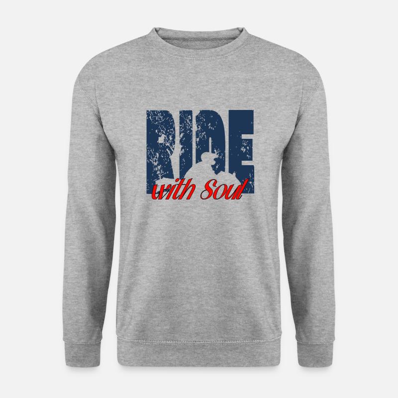 RideWithSoul - Unisex Pullover - Weißgrau meliert