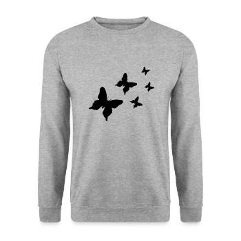 Butterflies - Unisex Sweatshirt - salt & pepper - Front - Alina (178cm) & Michal (187cm)