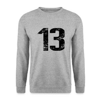 Maillot à 13 numéros - Sweat-shirt Unisexe - gris chiné - Devant - Alina (178cm) & Michal (187cm)