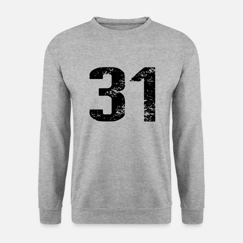 31 Zahl Trikot - Unisex Pullover - Weißgrau meliert