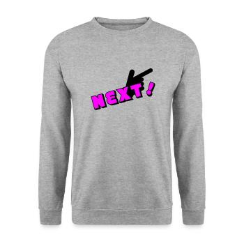next man - Unisex Pullover - Weißgrau meliert - Vorne - Alina (178cm) & Michal (187cm)
