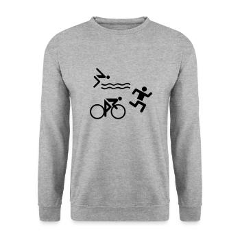 Triathlon - Unisex Pullover - Weißgrau meliert - Vorne - Alina (178cm) & Michal (187cm)