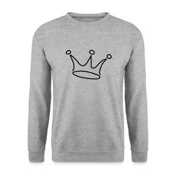crown black - Unisex Pullover - Weißgrau meliert - Vorne - Alina (178cm) & Michal (187cm)