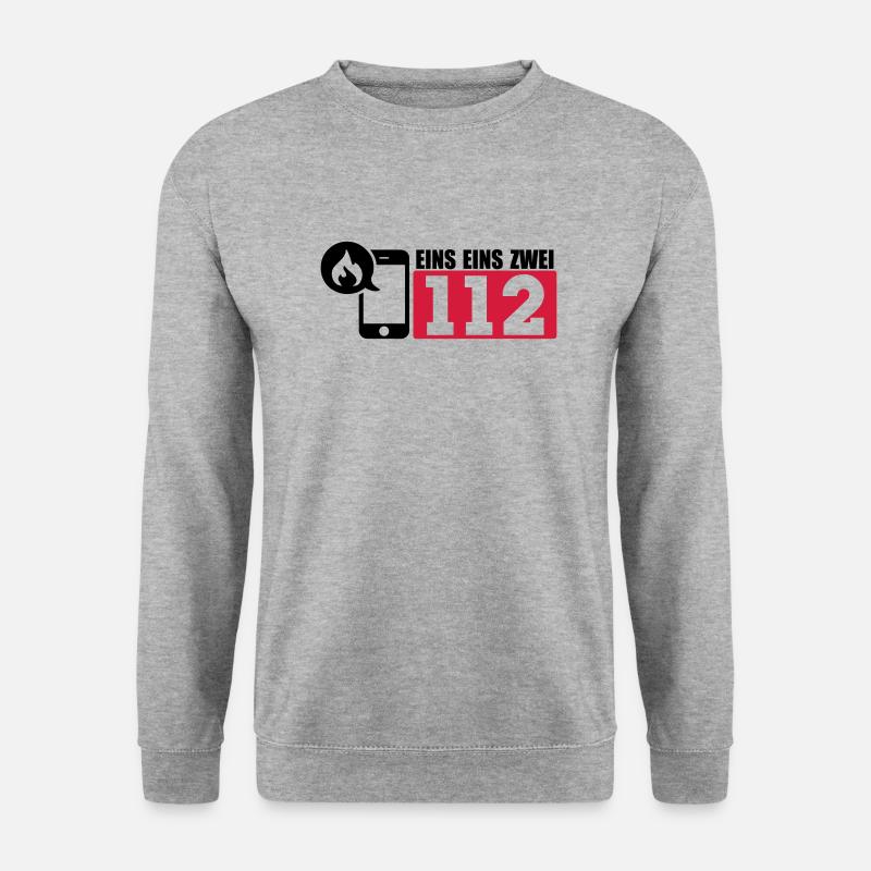 Feuerwehr 112 - Unisex Pullover - Weißgrau meliert