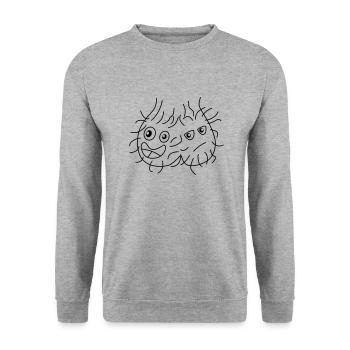 Klötenkumpels - Unisex Pullover - Weißgrau meliert - Vorne - Alina (178cm) & Michal (187cm)