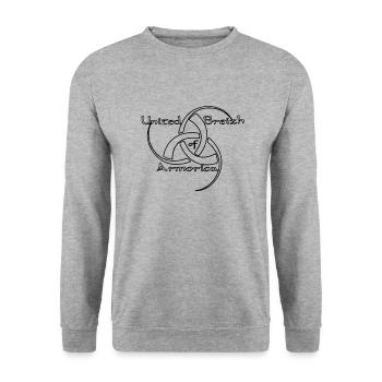 logo uba v3210 - Sweat-shirt Unisexe - gris chiné - Devant - Alina (178cm) & Michal (187cm)