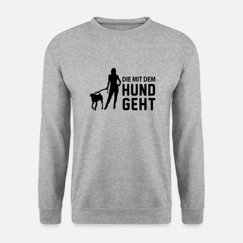 die_mit_dem_hund_geht - Unisex Sweatshirt - salt & pepper
