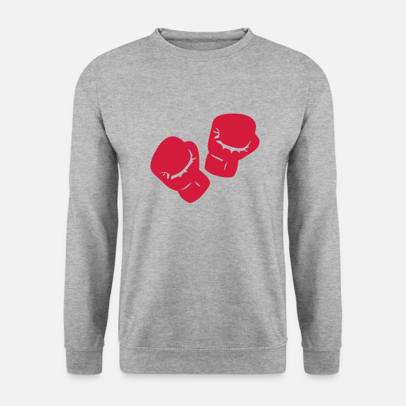 Boxen Boxhandschuh - Unisex Pullover - Weißgrau meliert