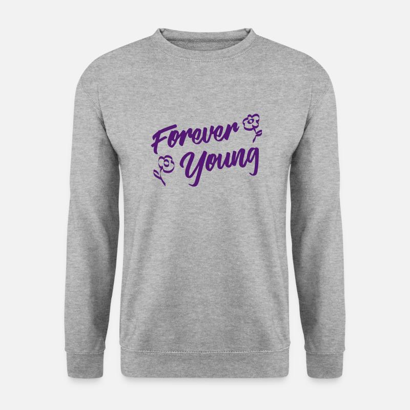 Forever Young - Unisex Pullover - Weißgrau meliert