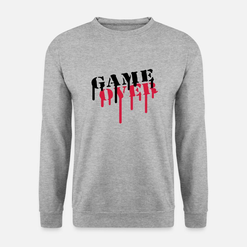 game_over - Unisex Pullover - Weißgrau meliert