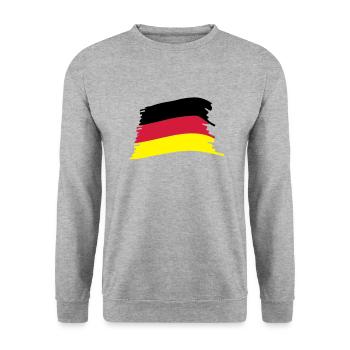 '-Flagge - Unisex Pullover - Weißgrau meliert - Vorne - Alina (178cm) & Michal (187cm)