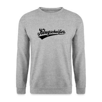 Geek Pride: Klugscheißer - Unisex Pullover - Weißgrau meliert - Vorne - Alina (178cm) & Michal (187cm)