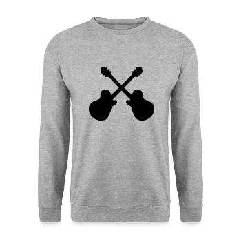 Gitarren - Unisex Pullover - Weißgrau meliert - Vorne - Alina (178cm) & Michal (187cm)