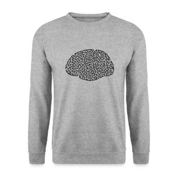 Brain - Unisex Sweatshirt - salt & pepper - Front - Alina (178cm) & Michal (187cm)