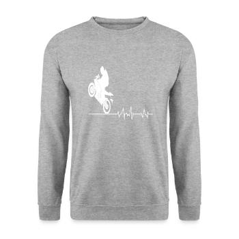 motorcycle - Unisex Sweatshirt - salt & pepper - Front - Alina (178cm) & Michal (187cm)