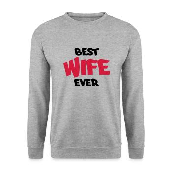 Best wife ever - Unisex Sweatshirt - salt & pepper - Front - Alina (178cm) & Michal (187cm)