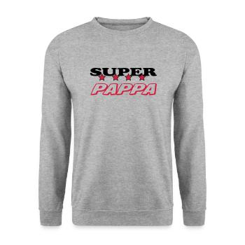 Super pappa - Unisex Sweatshirt - salt & pepper - Front - Alina (178cm) & Michal (187cm)