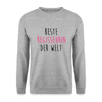 Regisseur Regisseurin Produktion Verkäufer Musik - Unisex Pullover - Weißgrau meliert - Vorne - Alina (178cm) & Michal (187cm)
