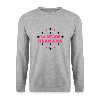 La mejor hermana - Unisex Pullover - Weißgrau meliert - Vorne - Alina (178cm) & Michal (187cm)