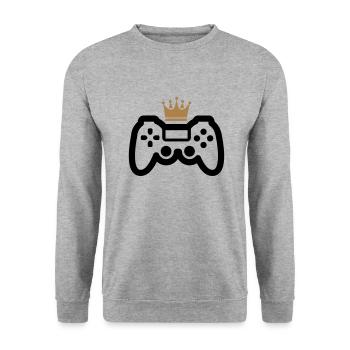 game king - Unisex Sweatshirt - salt & pepper - Front - Alina (178cm) & Michal (187cm)