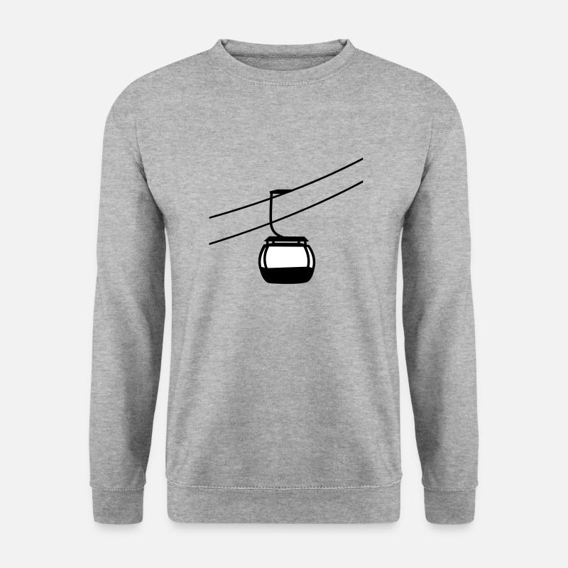 eine einzelne gondelbahn seilbahn gondel winter ur - Unisex Pullover - Weißgrau meliert