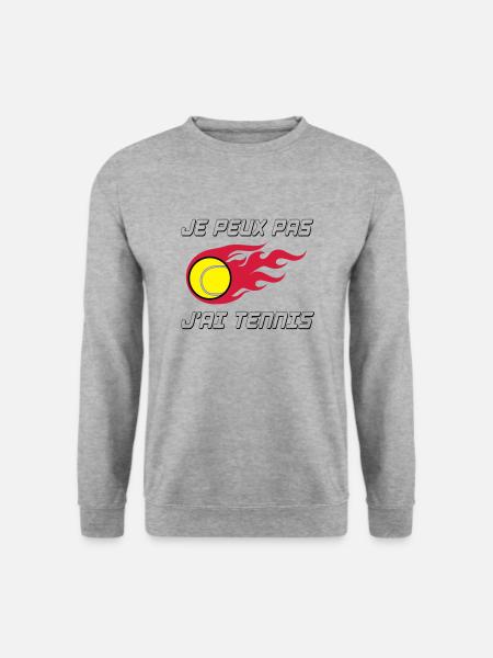 Tennis / Sport / Federer / Nadal / Balle / Jeu - Sweat-shirt Unisexe - gris chiné