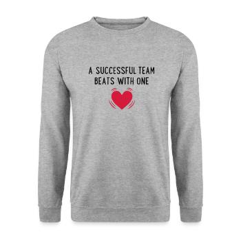 team - Unisex Sweatshirt - salt & pepper - Front - Alina (178cm) & Michal (187cm)