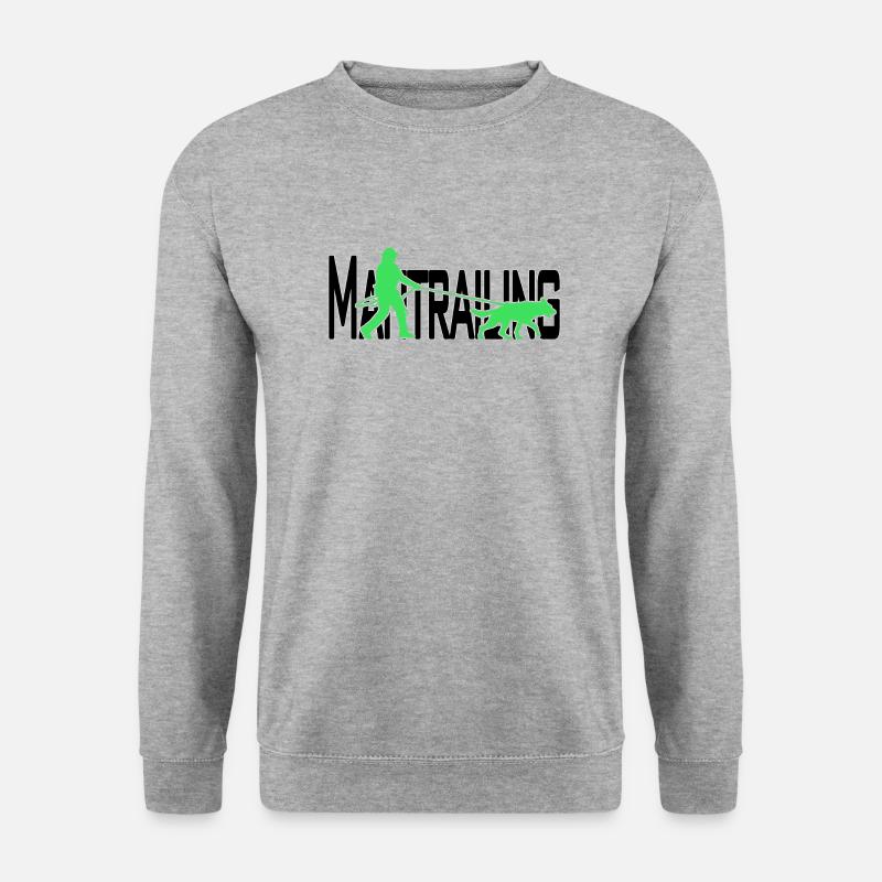 Mantrailing Schwarz/grün - Unisex Pullover - Weißgrau meliert