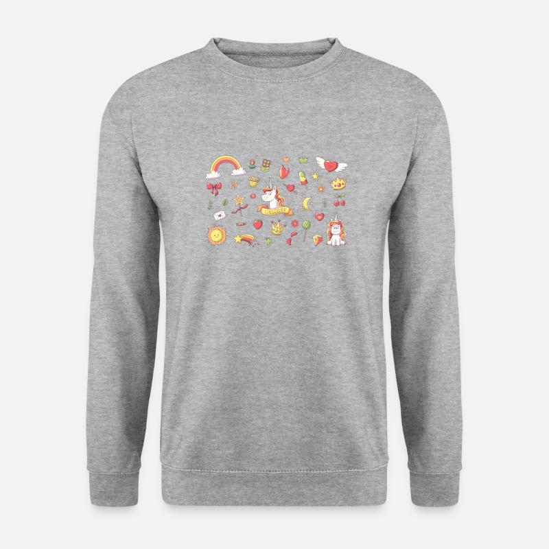 Set Einhorn Querformat - Unisex Pullover - Weißgrau meliert