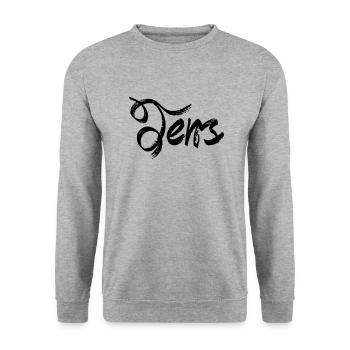 Jens - Unisex Sweatshirt - salt & pepper - Front - Alina (178cm) & Michal (187cm)