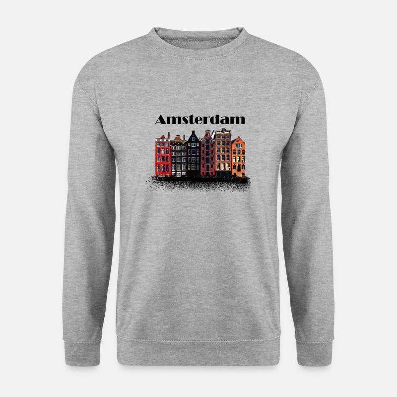 Amsterdam - Unisex Pullover - Weißgrau meliert