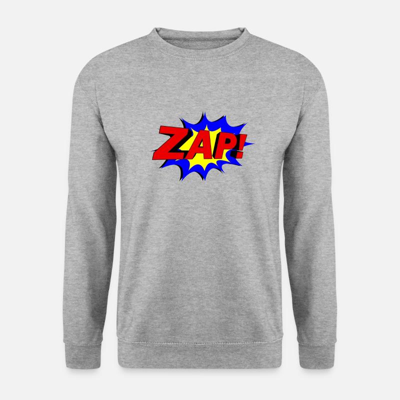 Slogan ZAP! - Unisex Pullover - Weißgrau meliert