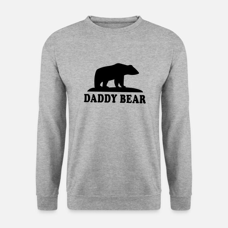 DADDY BEAR - Unisex Pullover - Weißgrau meliert