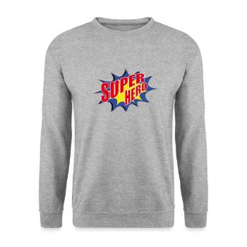Superhero - Unisex Sweatshirt - salt & pepper - Front - Alina (178cm) & Michal (187cm)
