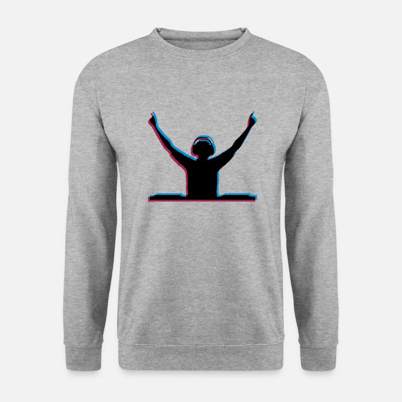 3D effect DJ - Unisex Sweatshirt - salt & pepper