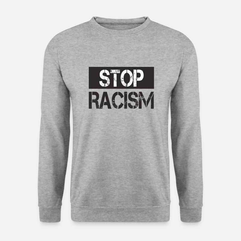 Stop Racism - Unisex Pullover - Weißgrau meliert