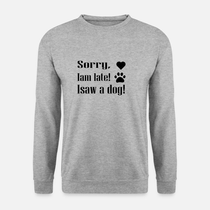 Dog Hund - Unisex Pullover - Weißgrau meliert