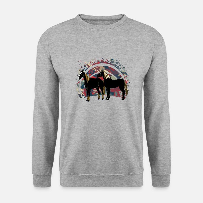 Die Pferde - Unisex Pullover - Weißgrau meliert