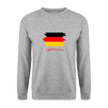 Germany Flagge - Unisex Pullover - Weißgrau meliert - Vorne - Alina (178cm) & Michal (187cm)