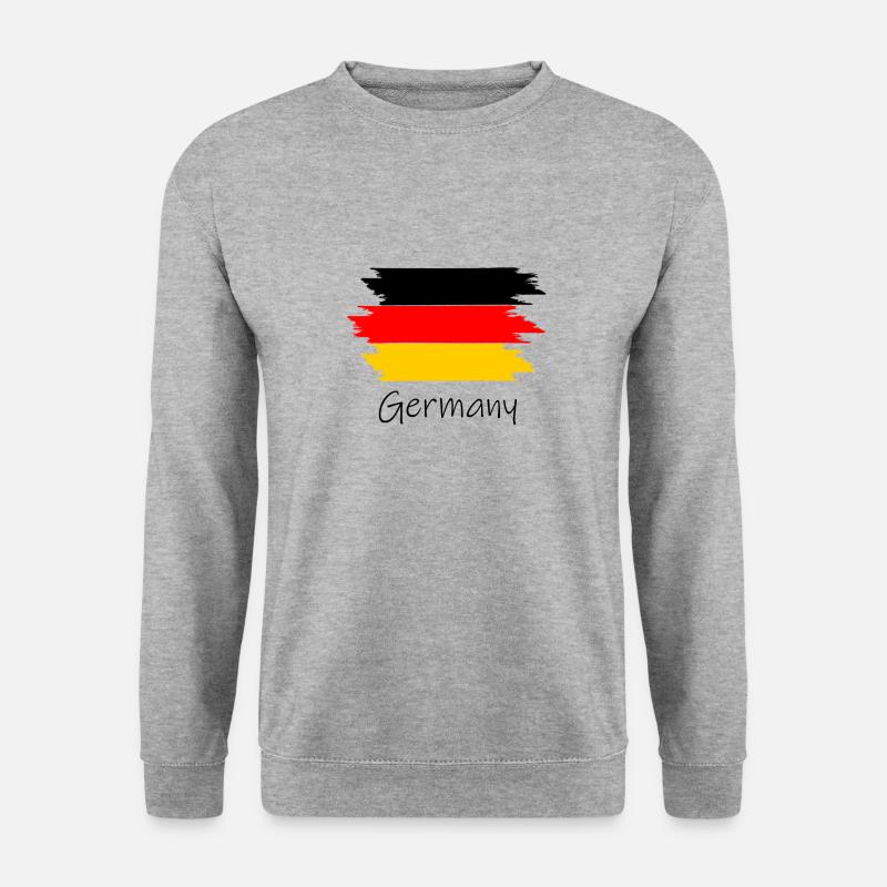 Germany Flagge schwarz rot gold - Unisex Pullover - Weißgrau meliert