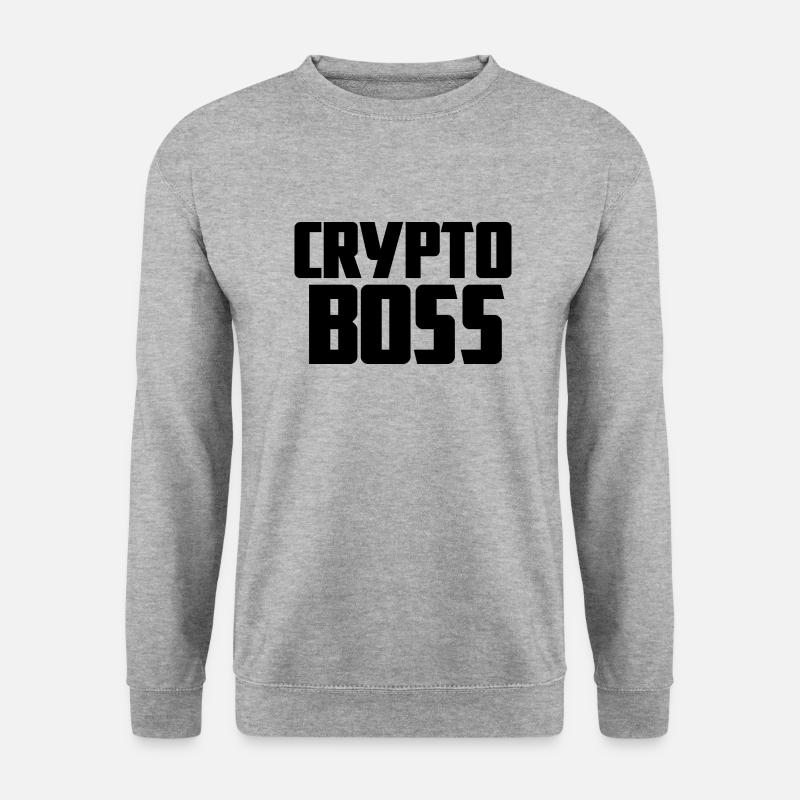 Crypto Boss - Unisex Pullover - Weißgrau meliert