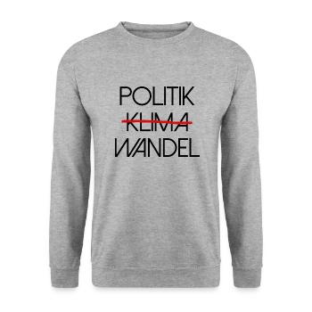 Politik Klima Wandel politisch Klimawandel - Unisex Pullover - Weißgrau meliert - Vorne - Alina (178cm) & Michal (187cm)
