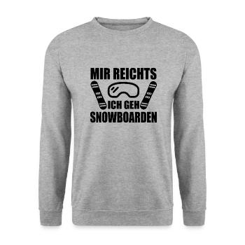 Snowboard Snowboarder - Unisex Pullover - Weißgrau meliert - Vorne - Alina (178cm) & Michal (187cm)