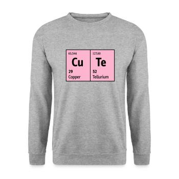 Periodensystem der Elemente CuTe süß niedlich nett - Unisex Pullover - Weißgrau meliert - Vorne - Alina (178cm) & Michal (187cm)