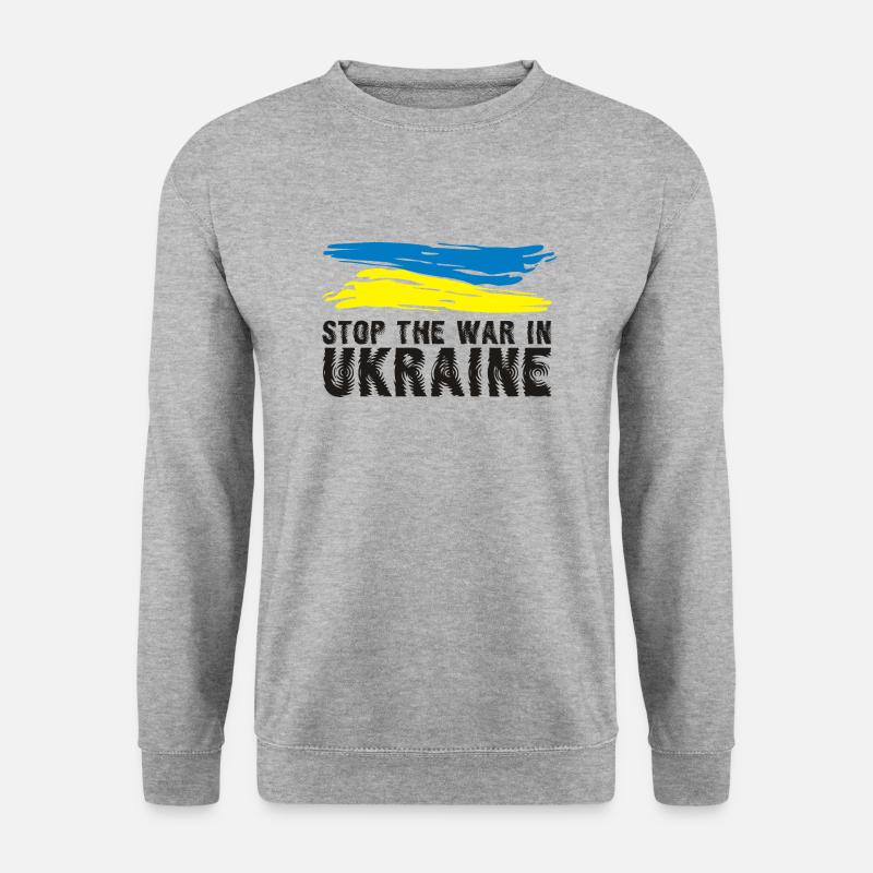 den Krieg in der Ukraine beenden - Unisex Pullover - Weißgrau meliert