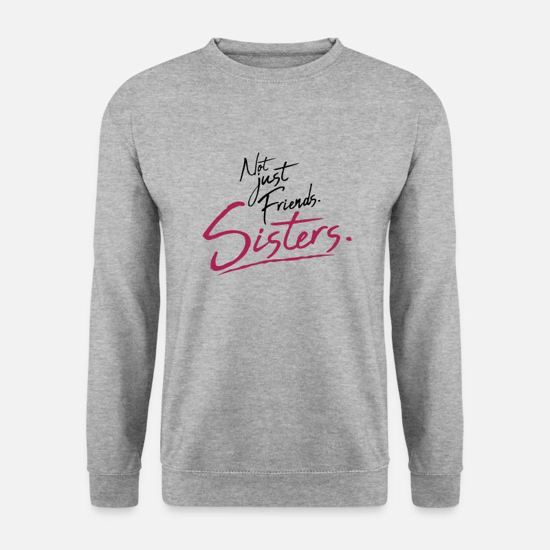 Text Sisters Friends - Unisex Pullover - Weißgrau meliert