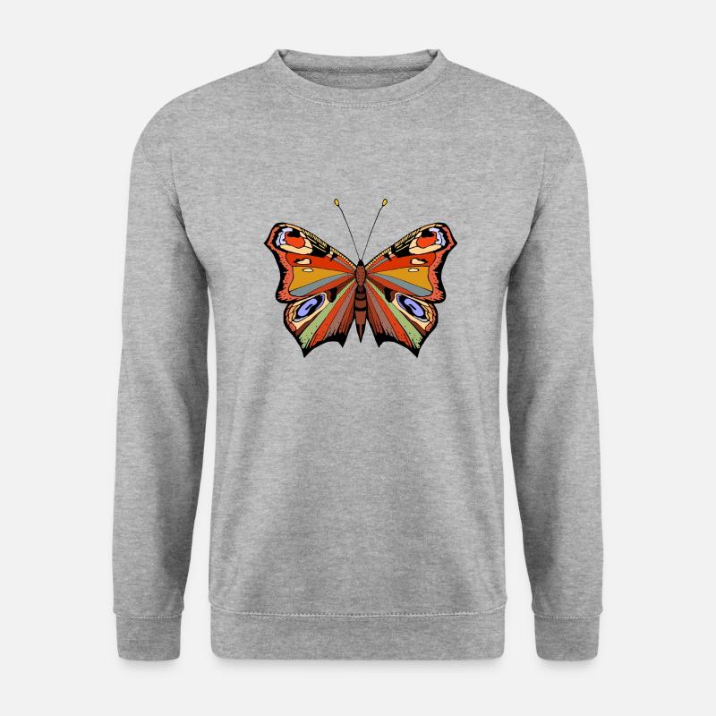 Schmetterling - Unisex Pullover - Weißgrau meliert