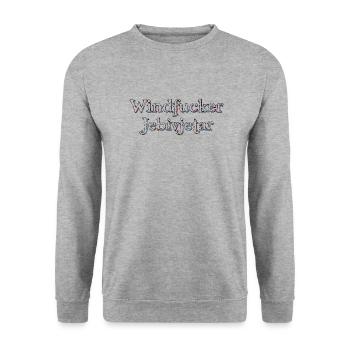 Bosnian fraza Wind fucker LZN Izet Rukfas Combe - Unisex Sweatshirt - salt & pepper - Front - Alina (178cm) & Michal (187cm)